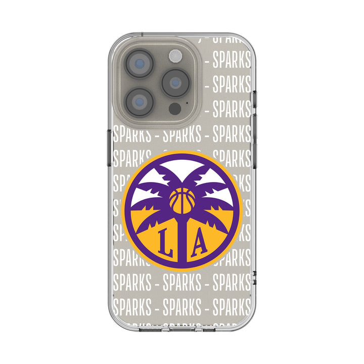 Los Angeles Sparks Text Backdrop Clear Phone Case for Apple iPhone