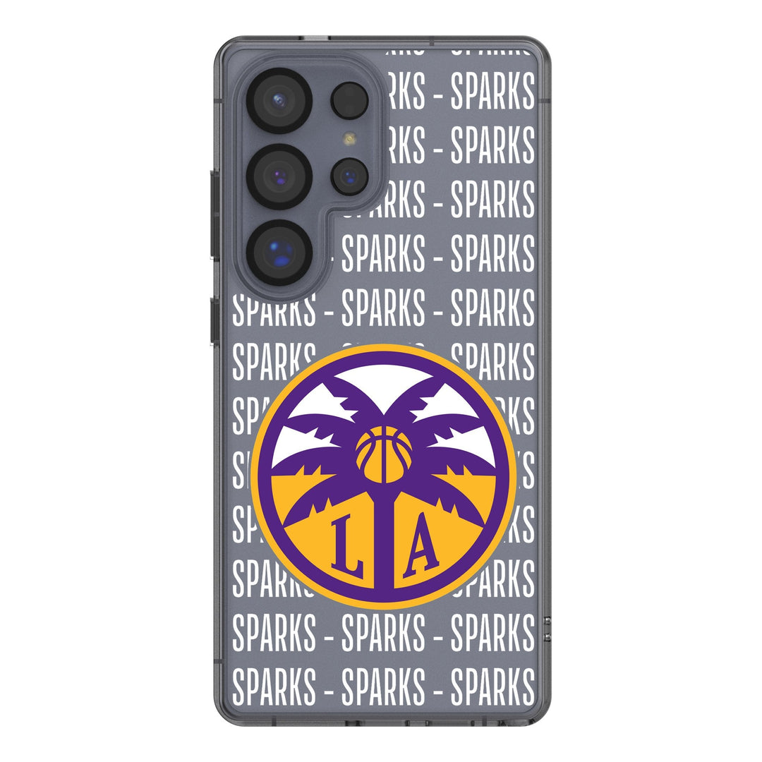 Los Angeles Sparks Text Backdrop Clear Phone Case for Samsung Galaxy